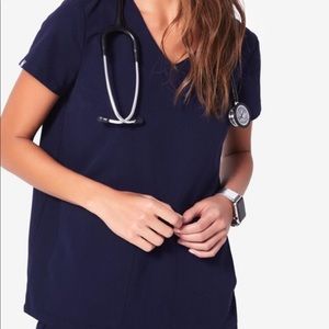FIGS CUSCO SCRUB TOP NAVY BLUE SMALL
